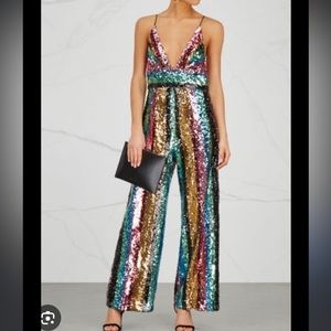 Free People Margarita Sequin Jumpsuit - XS